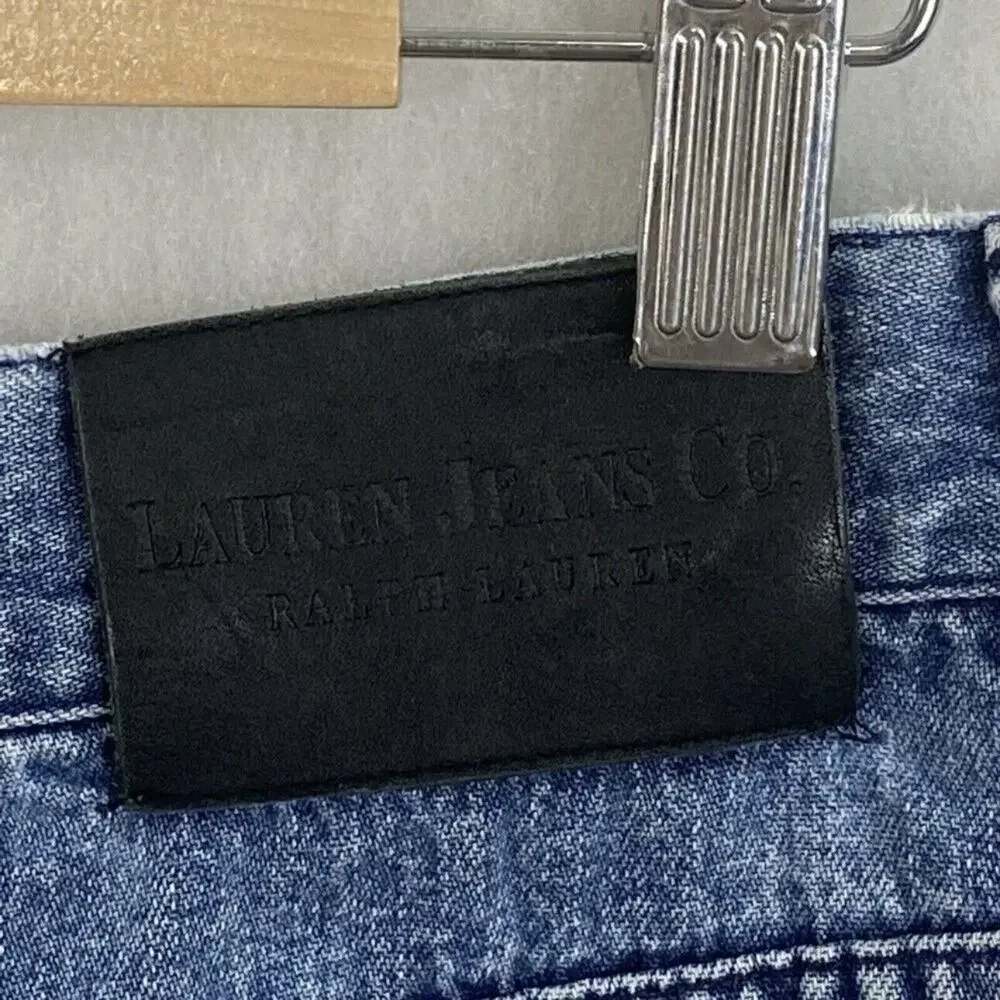 Vintage Ralph Lauren Jeans Co Denim Pencil Skirt Size 10 Y2K 90s Raw Hem